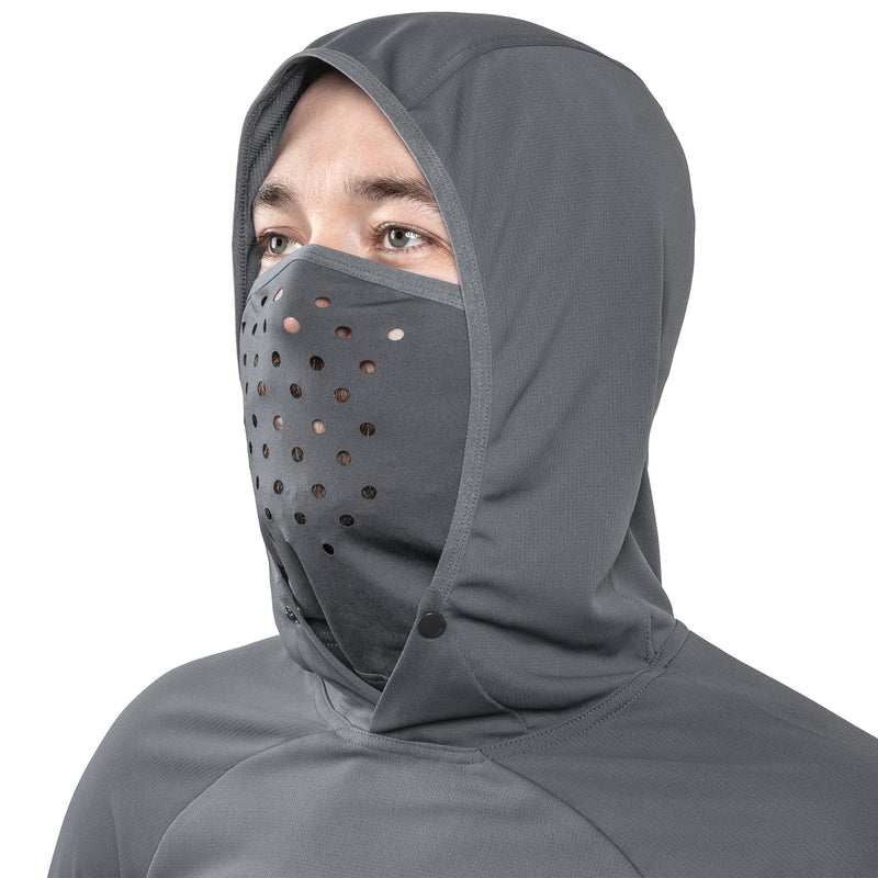 Load image into Gallery viewer, Desolve Helios Hooded Shirt - Kingfish - Shift Grey
