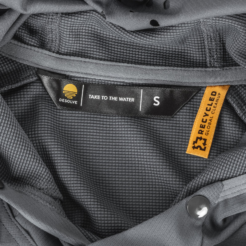 Load image into Gallery viewer, Desolve Helios Hooded Shirt - Kingfish - Shift Grey

