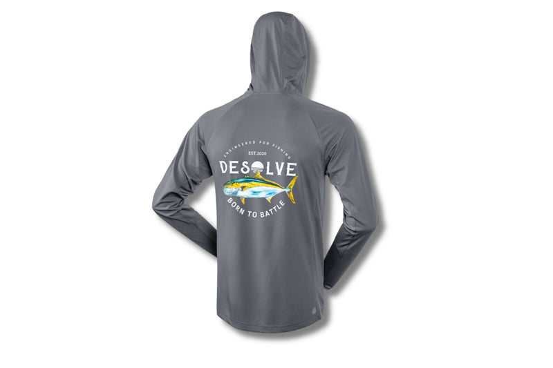 Load image into Gallery viewer, Desolve Helios Hooded Shirt - Kingfish - Shift Grey
