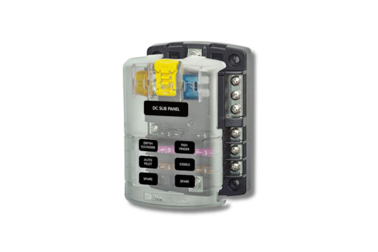Relaxn Fuse Block 6 Gang Blade (With Negative Buss Bar & Screw Terminals)