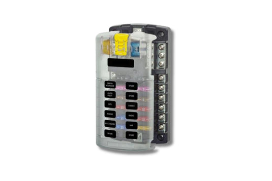 Relaxn Fuse Block 12 Gang Blade (With Negative Buss Bar & Screw Terminals)
