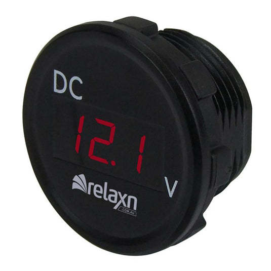 Relaxn Flush Mount Battery Gauge w/ Digital Voltmeter – 12/24V