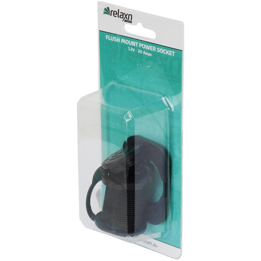 Relaxn Flush Mount 12/24V Power Socket – Black